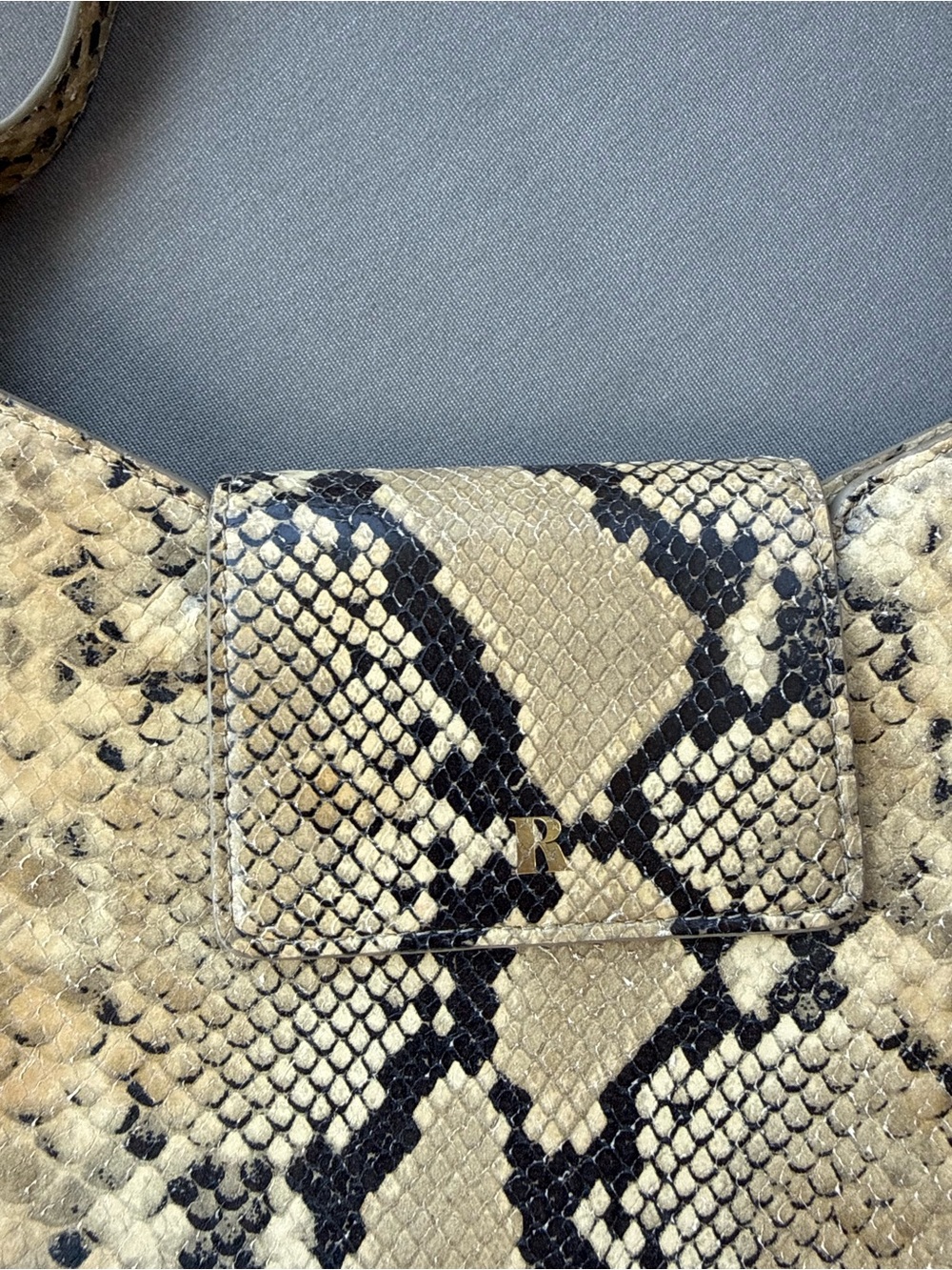 Bobo python effect leather bag Rouje good - Picture 3 of 8